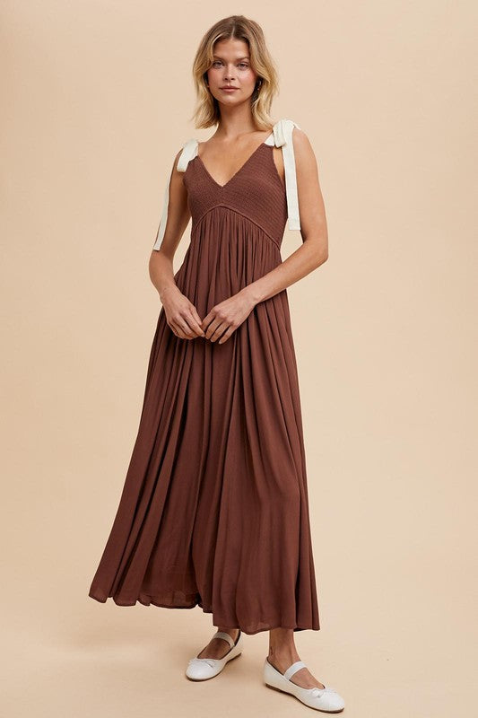 Milena Ribbon Strap Maxi Dress