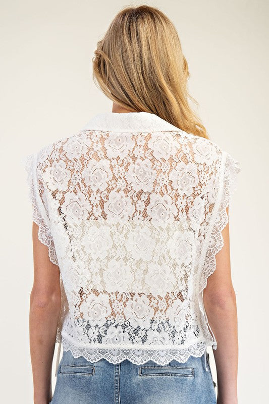 Floral Printed Lace Top