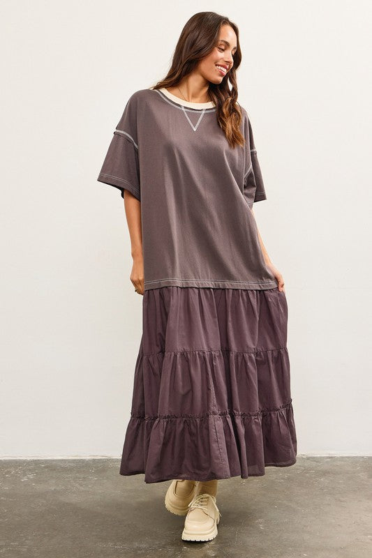 Contrast T shirt Dress