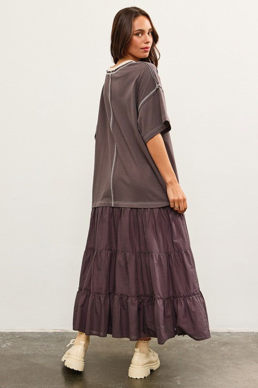 Contrast T shirt Dress