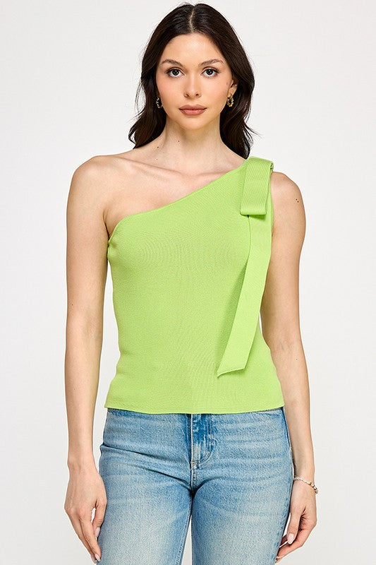 One Shoulder Bow Detail