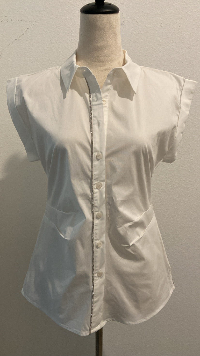 Button down top white