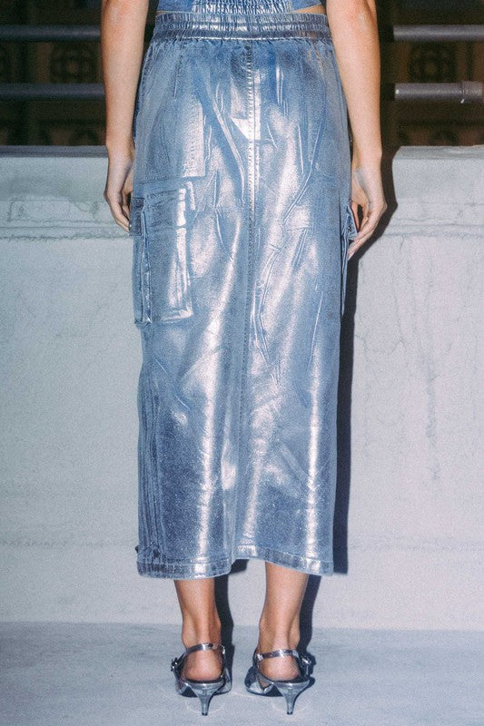 Denim Metallic SKirt