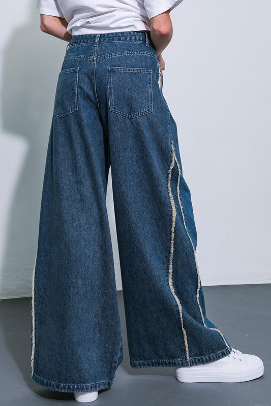 Wide Leg Denim Pants