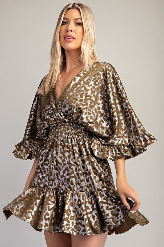 Metallic Animal Print Dress