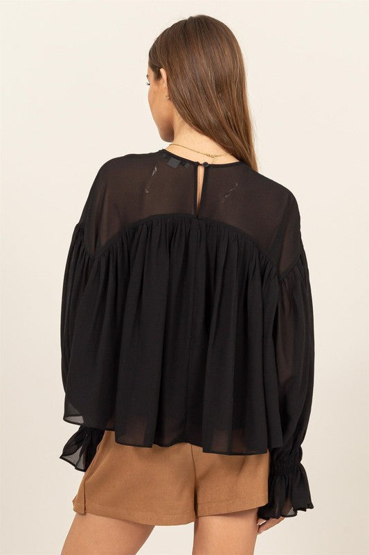 Juliana Black Blouse