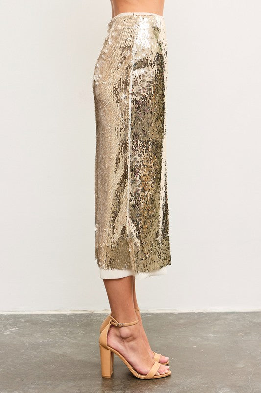 Sequin Midi Skirt