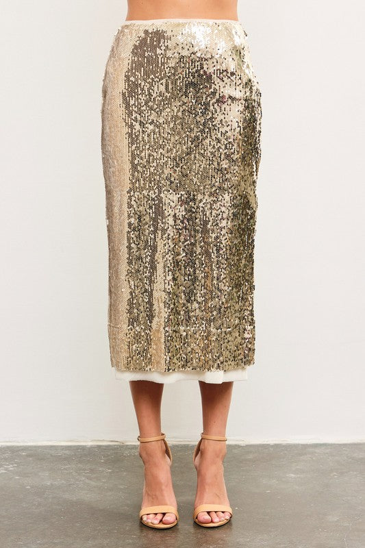 Sequin Midi Skirt