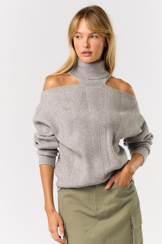 Cut Out Shoulder Sweater