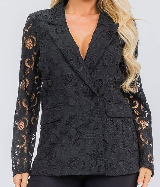 Lace Black Blazer