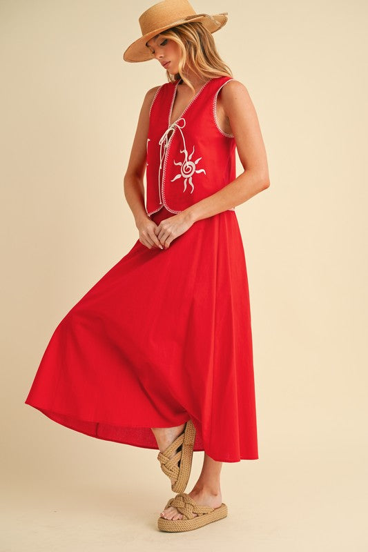 Sun Moon Vest and Skirt Set