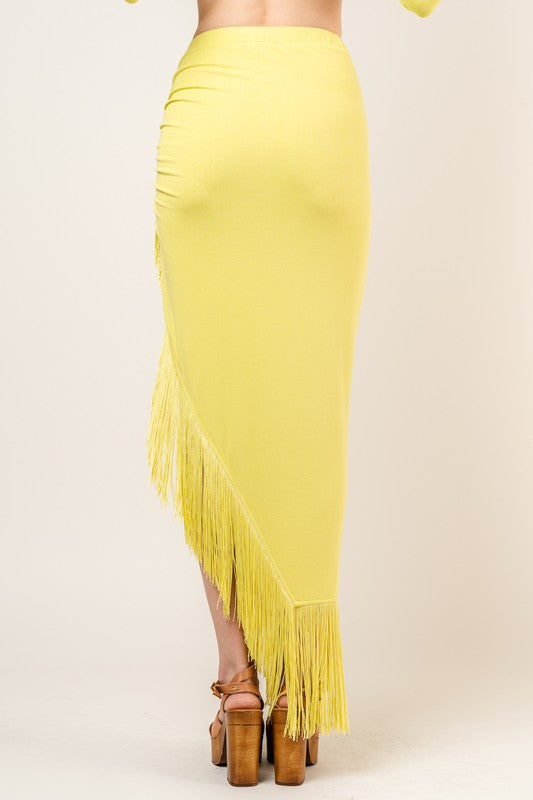 Luna Fringe Wrap Skirt