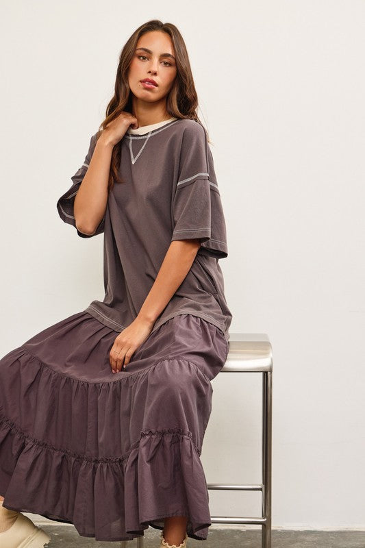 Contrast T shirt Dress