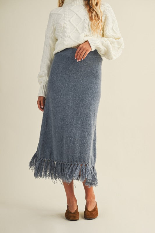 Fringe Sweater Skirt