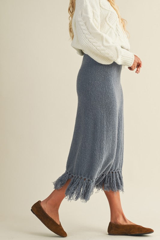 Fringe Sweater Skirt