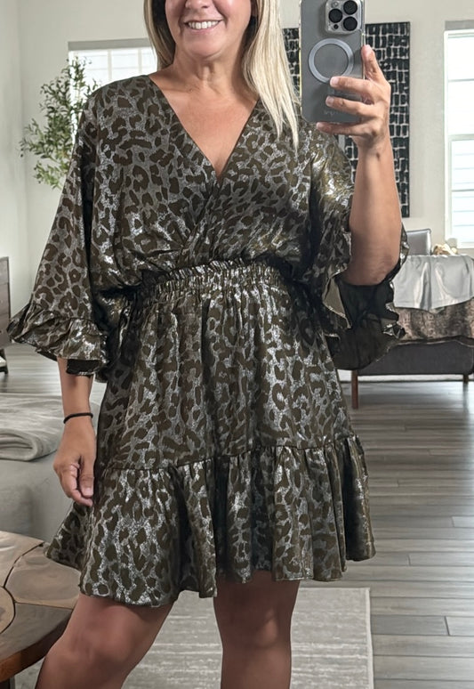 Metallic Animal Print Dress