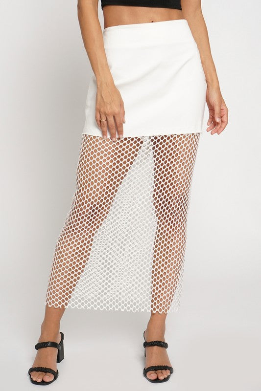 Mesh Contrast Skirt