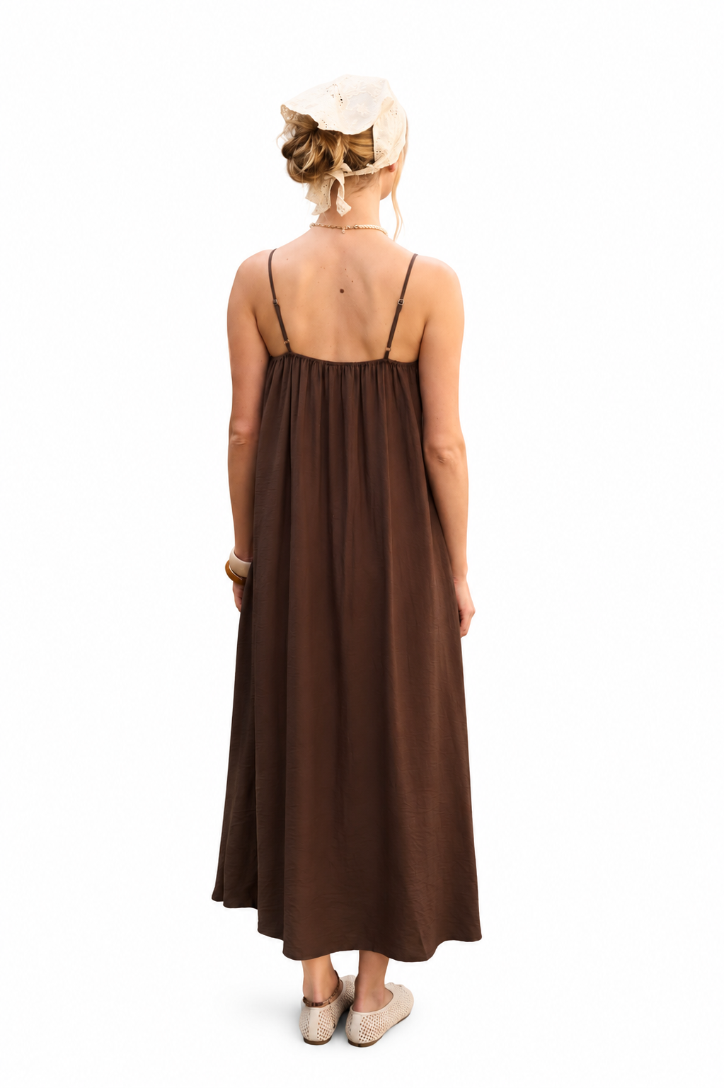 Pleated Spaghetti Strap Dress