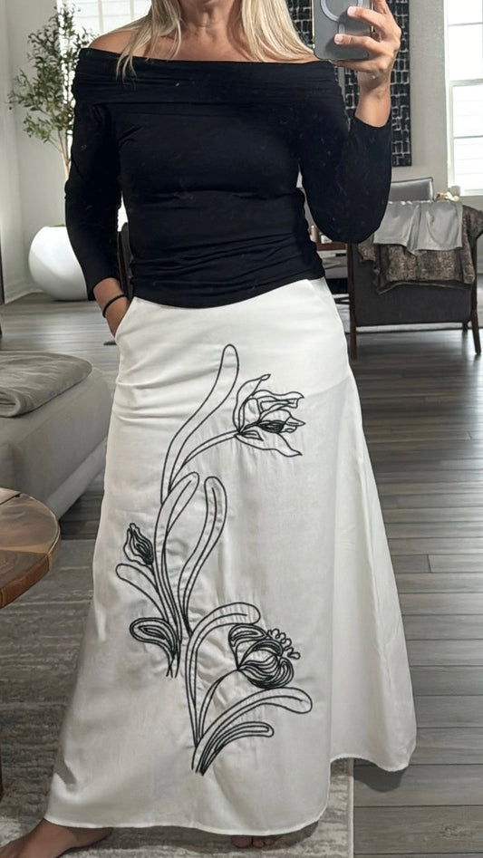 Catalina Embroidered Skirt