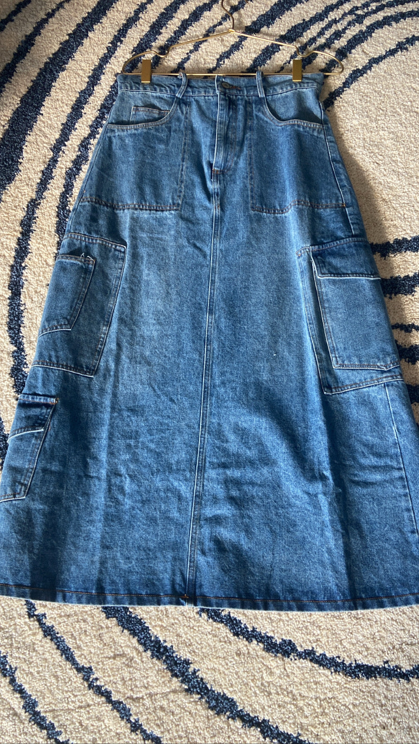 Cargo Denim SKirt