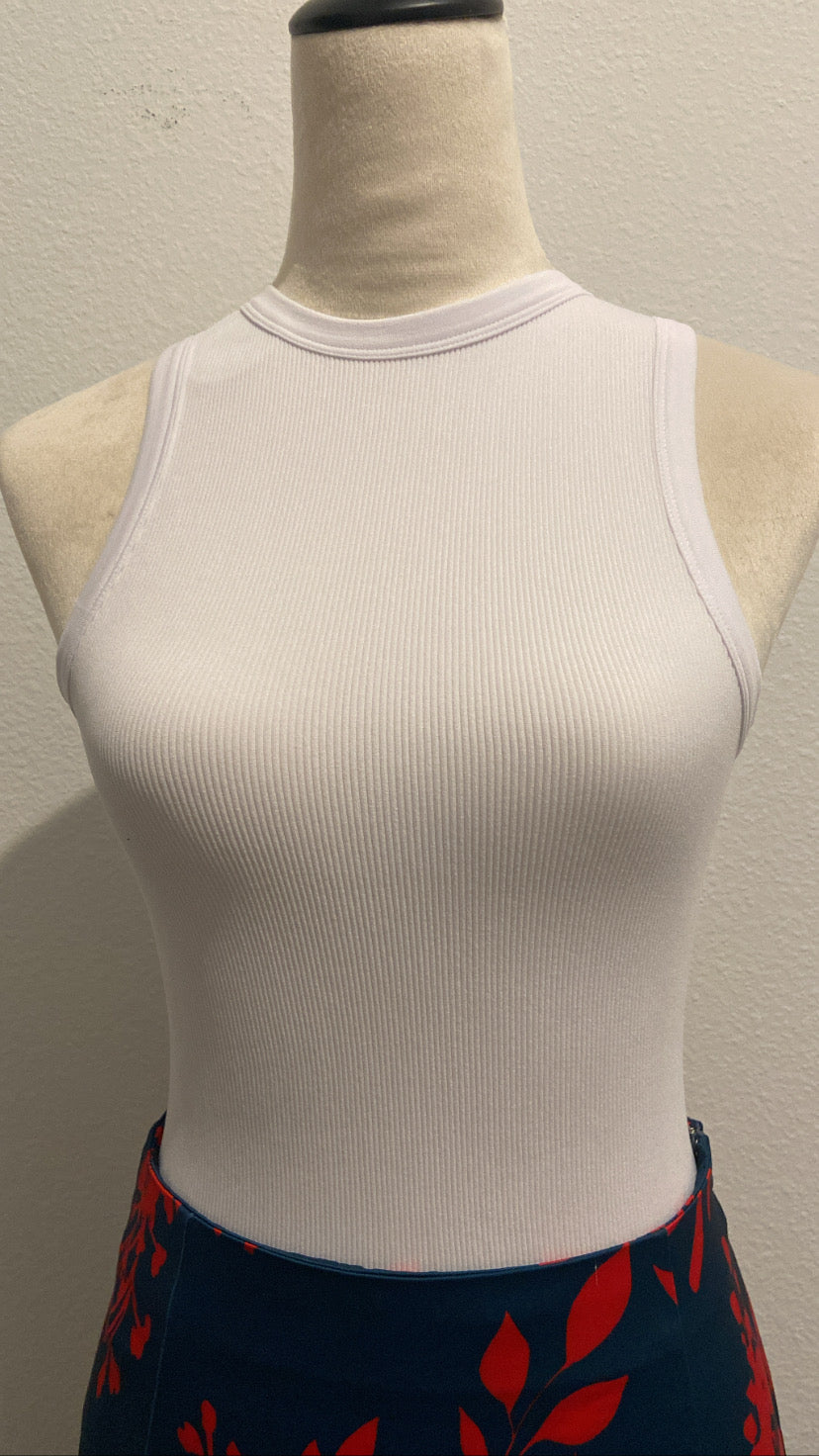 Basic Sleeveless High Neck Top