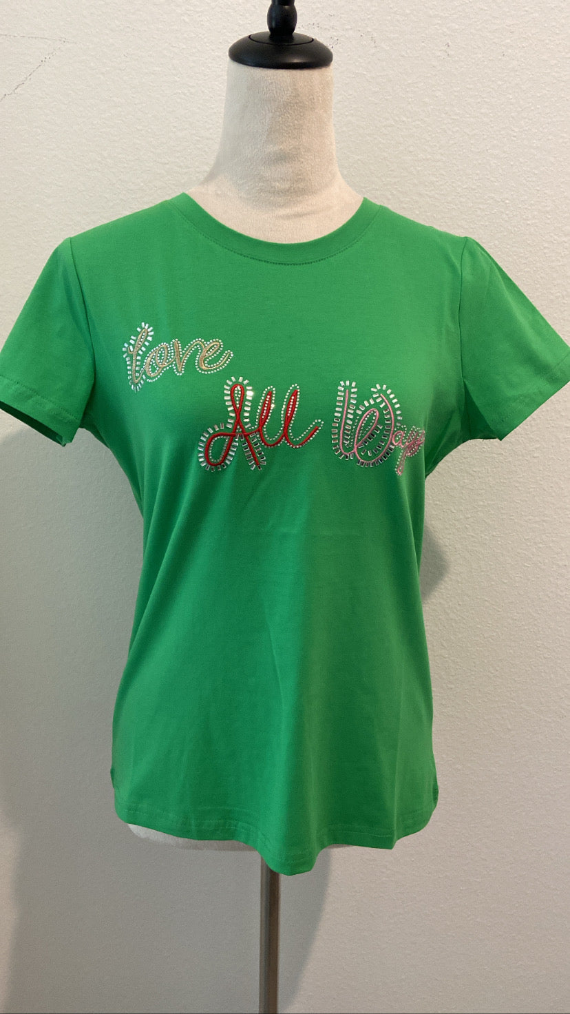 T-shirt Love All green