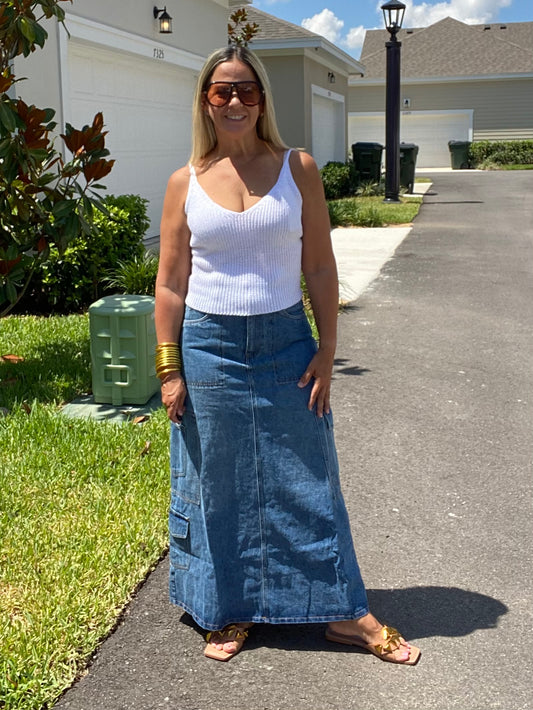 Cargo Denim SKirt