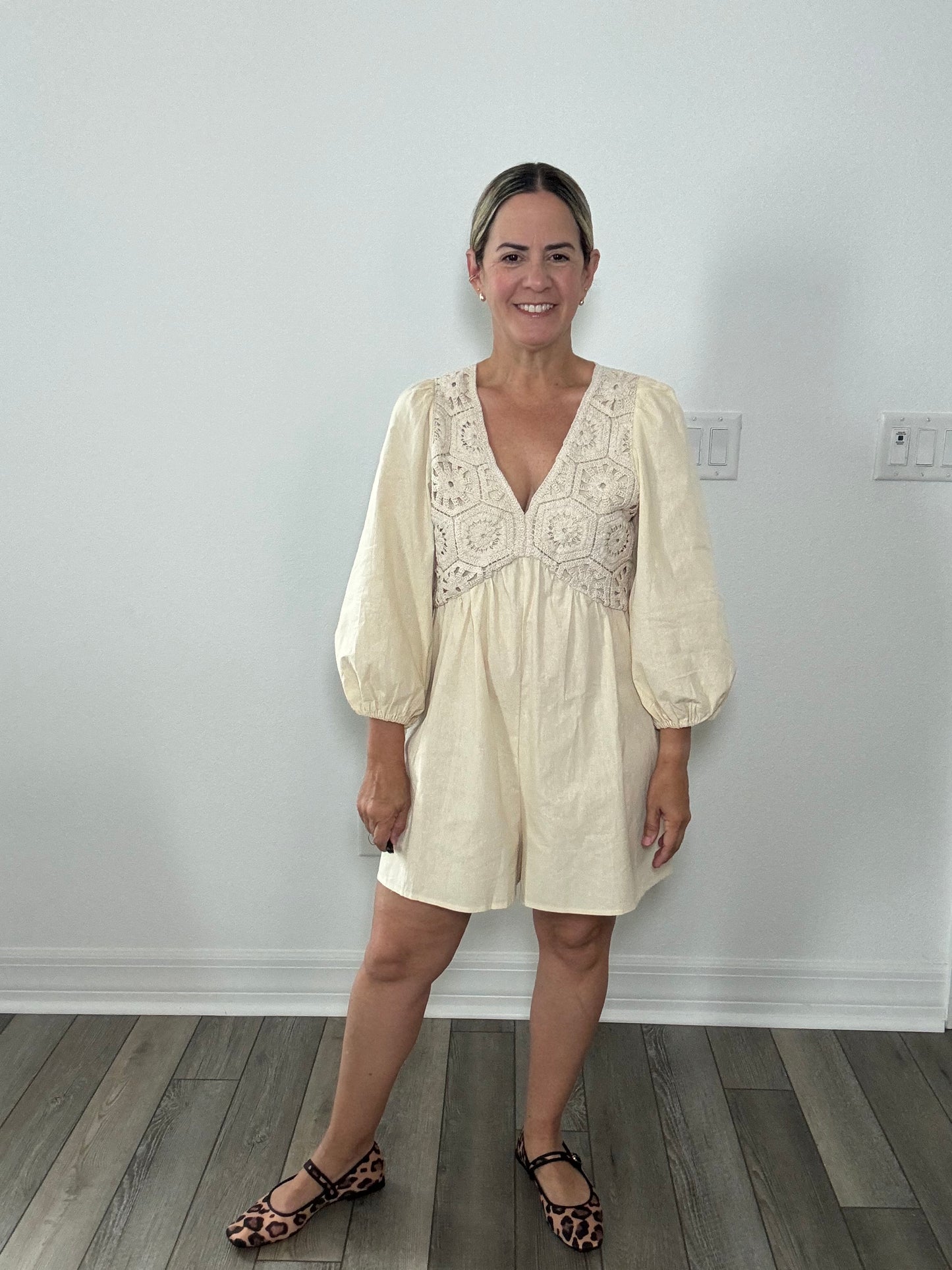 Crochet Natural Romper