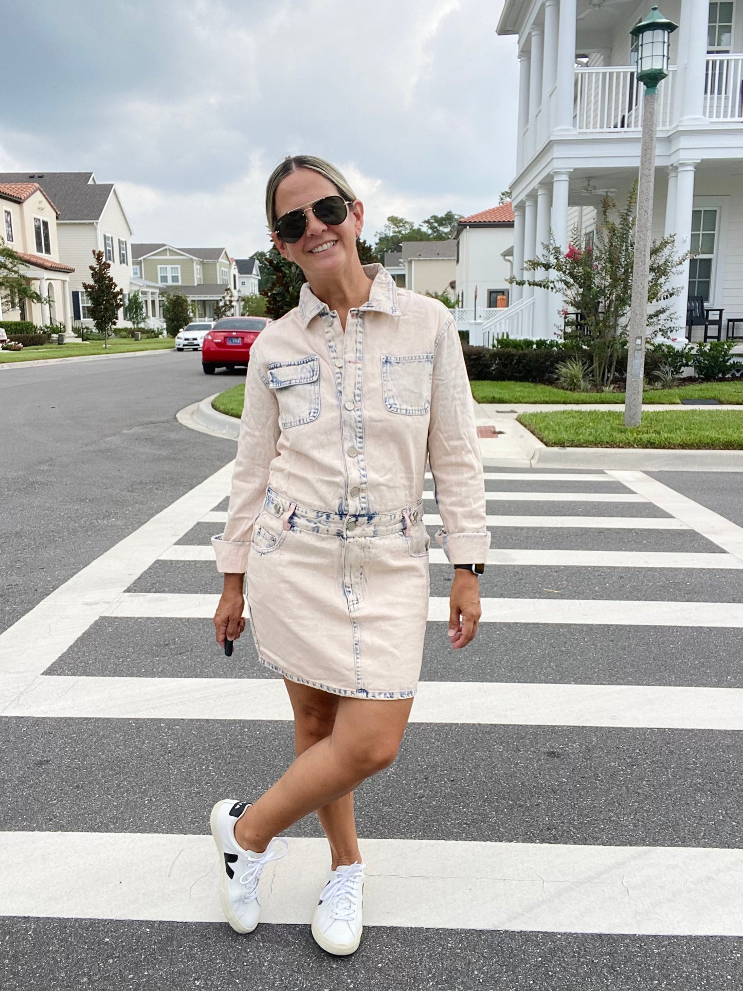 Button Up  Wash Denim Dress