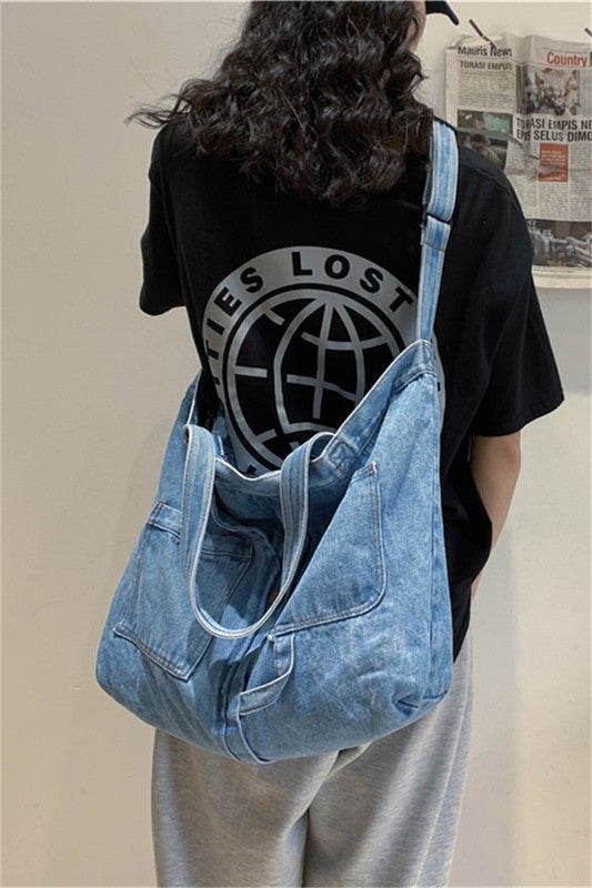 Denim Tote/Crossbody Bag