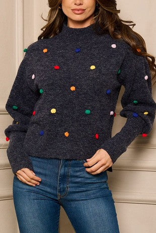 Sweater Multi Polka Dots