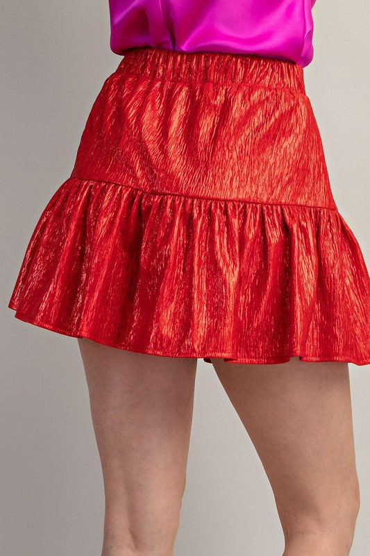 Texture Metallic Skort