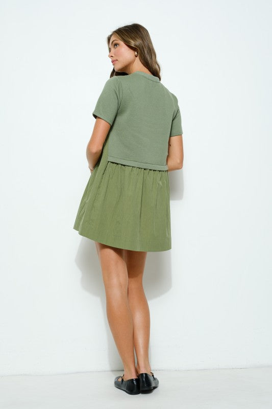 Olive Sweatshirt Mini dress